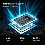 KAMRUI Mini PC,AMD Ryzen 7 3750H 16GB RAM 512GB SSD Small Computers,Radeon RX Vega 10 Graphics Micro Desktop,Dual HDMI 4K UHD for Home Office,Media Computer,Retail Store,Light Gaming