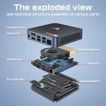 KAMRUI Mini PC,AMD Ryzen 7 3750H 16GB RAM 512GB SSD Small Computers,Radeon RX Vega 10 Graphics Micro Desktop,Dual HDMI 4K UHD for Home Office,Media Computer,Retail Store,Light Gaming