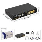 CKLau 4Kx2K@60Hz 2 Port KVM HDMI Switch with Audio and Cable, Dual Port KVM Switch HDMI for 2 Computers Sharing Keyboard Mouse Monitor and USB 2.0 Peripheral Support Hotkey Switching, EDID