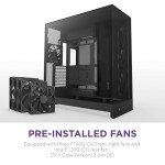 NZXT H9 Flow (2025) – Large Dual-Chamber ATX Mid-Tower Airflow PC Case – Includes 3 x 140mm & 1 x 120mm Fans – 420mm Radiator Support – Tempered Glass – Back-Connect Ready – Black