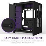 NZXT H9 Flow (2025) – Large Dual-Chamber ATX Mid-Tower Airflow PC Case – Includes 3 x 140mm & 1 x 120mm Fans – 420mm Radiator Support – Tempered Glass – Back-Connect Ready – Black