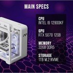 TWELF Moonlight Gaming PC – Intel i9-12900KF, RTX 5070 12GB, 32GB DDR5, 1TB NVMe SSD – Liquid Cooler, WiFi 6, White RGB Case + Mystery Gift