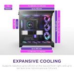 NZXT H9 Flow RGB+ (2025) – Large Dual-Chamber ATX Mid-Tower Airflow PC Case – Includes 7 RGB Fans (6 x 140mm, 1 x 120mm) & Control Hub – 420mm Radiator Support – Back-Connect Ready – Black