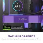 NZXT H9 Flow RGB+ (2025) – Large Dual-Chamber ATX Mid-Tower Airflow PC Case – Includes 7 RGB Fans (6 x 140mm, 1 x 120mm) & Control Hub – 420mm Radiator Support – Back-Connect Ready – Black