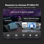 Mini PC Intel Core i5 12600H(12C/16T,Turbo 4.5GHz), 32GB DDR4 RAM 512GB PCIe 3.0 SSD, Micro Computers Dual LAN/4x USB3.2/WiFi6E/BT5.2/HDMI+DP+USB-C/4K Triple Display