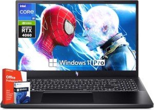 acer Nitro V15 Gaming Laptop, Microsoft Office Lifetime License & Windows 11 Pro, Intel i9-13900H Processor, NVIDIA GeForce RTX 4060, 64 GB DDR5 RAM, 2 TB SSD, 15.6" FHD 144Hz Display, Backlit