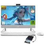 Dell Inspiron 27" All-in-One Desktop PC, 27" FHD IPS Touchscreen, Intel 10-Core 7-150U, NVIDIA GeForce MX570A, 64GB RAM, 2TB SSD, Wi-Fi 6E, Windows 11 Pro & Microsoft Office Pro & External DVD Driver