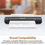 Ambir TravelScan Pro Go Bundle Portable USB Powered Compact Document, Business Card and Receipt Scanner for Windows PC's with Hard Shell Travel Case PS600-GO