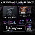 GIGABYTE X870E AORUS Xtreme AI TOP AMD AM5 LGA 1718 Motherboard, E-ATX, DDR5, 4X M.2, PCIe 5.0, USB4, WIFI7, 10GbE LAN, EZ-Latch, 5-Year Warranty