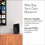 NETGEAR Nighthawk Modem Router Combo C7000-Compatible with Cable Providers Including Xfinity by Comcast, Spectrum, Cox,Plans Up to 800Mbps | AC1900 WiFi Speed | DOCSIS 3.0