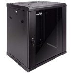 NavePoint 12U Server Cabinet Wall Mount Rack Enclosure Includes 2 Fans, Locking Glass Door, Removable Side Panels – 12U Network Cabinet 17.7” Deep, 19 Inch Server Rack for IT and A/V Equipment