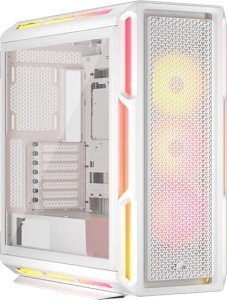 CORSAIR iCUE Link 5000T LX RGB Mid-Tower ATX PC Case – 3X Pre-Installed LX120 RGB Fans, Integrated Aurora RGB Light Strips, Spacious Interior, iCUE Link System Hub Included – White