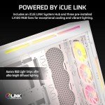 CORSAIR iCUE Link 5000T LX RGB Mid-Tower ATX PC Case – 3X Pre-Installed LX120 RGB Fans, Integrated Aurora RGB Light Strips, Spacious Interior, iCUE Link System Hub Included – White
