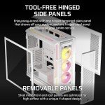 CORSAIR iCUE Link 5000T LX RGB Mid-Tower ATX PC Case – 3X Pre-Installed LX120 RGB Fans, Integrated Aurora RGB Light Strips, Spacious Interior, iCUE Link System Hub Included – White
