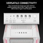 CORSAIR iCUE Link 5000T LX RGB Mid-Tower ATX PC Case – 3X Pre-Installed LX120 RGB Fans, Integrated Aurora RGB Light Strips, Spacious Interior, iCUE Link System Hub Included – White