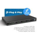 OREI USB 3.0 4x4 Matrix Peripheral Sharing Switch, Share 4 USB Devices with 4 Different Computer Hosts PC, Printer, Scanner, Mouse, Keyboard, Mulitiple Displays Monitor - IP/Remote Control