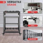 Pyle 15U Open Frame Server Rack - Wall Mount Network Rack for Servers, Networking & AV Gear - Heavy-Duty 19" Equipment, Includes 1U & 2U Vented Shelves for Airflow, Lockable Wheels - 440 lbs Capacity