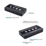 Cable Matters 4 Port USB 3.0 Switch Hub USB Sharing Switch for 4 Computers and USB Peripherals - Button or Wireless Remote Control Swapping & Micro USB 3.0 Cable