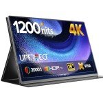 UPERFECT Portable Monitor 4K 16" | 1200 Nits Laptop Monitor | 3840 * 2400 UHD | 1MS FreeSync 2000:1 Contrast | USB-C & HDMI | VESA & Smart Case | Travel Screen for Computer, Mini PC, Game Consoles