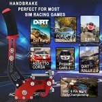 Nejoney USB Handbrake, PC Windows Gaming Peripherals for SIM Racing Games G25/G27/G29/T150/T300/T500 with Clamp (RED)