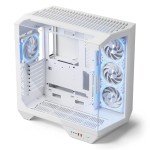 darkFlash Full-Tower ATX Gaming PC Case, Back Plug-in Motherboard, Dual-Chamber, Panoramic Glass, Up to 2 x 360mm Radiators, RTX 40 Compatible(DY470) (4 PWM ARGB Fans, White)