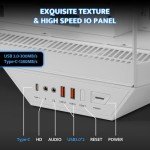 darkFlash Full-Tower ATX Gaming PC Case, Back Plug-in Motherboard, Dual-Chamber, Panoramic Glass, Up to 2 x 360mm Radiators, RTX 40 Compatible(DY470) (4 PWM ARGB Fans, White)