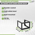 NavePoint 6U Server Rack with Swing Gate - Wall Mount Rack for 19 Inch IT & AV Equipment - 24' Deep, Black