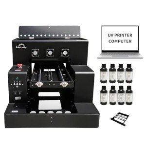 A3 UV Printer Machine with Computer,XP600 Flatbed Printer with Bottle Holder for Glass Cups Phone Case Wood Acrylic Golf Balls