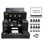 A3 UV Printer Machine with Computer,XP600 Flatbed Printer with Bottle Holder for Glass Cups Phone Case Wood Acrylic Golf Balls