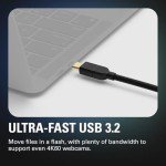 Elgato USB-C 3.2 C-to-C Cable – 10 Gb/s Data Transfer, 3 A Power Delivery, Gold-Plated Connectors, Rugged Nylon Braiding, 1.5 m/4.9 ft, Compatible with Mac, PC, Gaming Peripherals & More