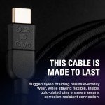 Elgato USB-C 3.2 C-to-C Cable – 10 Gb/s Data Transfer, 3 A Power Delivery, Gold-Plated Connectors, Rugged Nylon Braiding, 1.5 m/4.9 ft, Compatible with Mac, PC, Gaming Peripherals & More