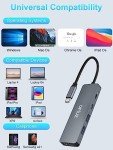 Opluz USB C Hub 5-in-1 USB C to 4K@60HZ Hdmi Multiport Adapter, 5Gbps 100W PD USB C Dock USB3.0 Dongle Docking Station Aluminum USB C Dock Hub for MacBook Dell Hp Lenovo - Computer peripherals