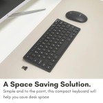 Macally Small Wireless Keyboard - 2.4G Ergonomic & Comfortable Mini Compact USB Keyboard Wireless for Laptop or Windows Computer PC, Tablet, TV