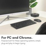 Macally Small Wireless Keyboard - 2.4G Ergonomic & Comfortable Mini Compact USB Keyboard Wireless for Laptop or Windows Computer PC, Tablet, TV