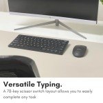 Macally Small Wireless Keyboard - 2.4G Ergonomic & Comfortable Mini Compact USB Keyboard Wireless for Laptop or Windows Computer PC, Tablet, TV