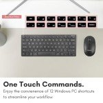 Macally Small Wireless Keyboard - 2.4G Ergonomic & Comfortable Mini Compact USB Keyboard Wireless for Laptop or Windows Computer PC, Tablet, TV