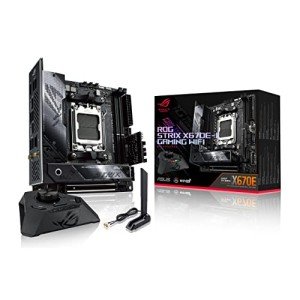 ASUS ROG Strix X670E-I Gaming WiFi AMD Ryzen AM5 ITX Motherboard, 10+2 Power Stage, ROG Strix Hive, EZ Mode PBO Button, PCIe 5.0, DDR5 Support, Wi-Fi 6E, Two M.2 Slots, Two USB4 Type-C Ports