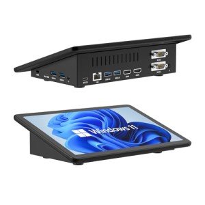 HIGOLEPC Mini PC,10.1 Inch Touchscreen Mini Computer Mini Desk PC with Battery,Celeron J4125 8GB RAM/128GB ROM,Dual R232 HDMI,BT 5.2,WiFi 5,Type-C,Support Auto-Boot