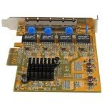 StarTech.com 4 Port PCIe Network Card - Standard Profile - RJ45 Port - Realtek RTL8111H Chipset - Ethernet Network Card - NIC Server Adapter Network Card , TAA (ST1000SPEX43)