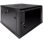 Navepoint 6U Deluxe IT Wallmount Cabinet Enclosure 19-Inch Server Network Rack with Locking Glass Door 24-Inches Deep Black