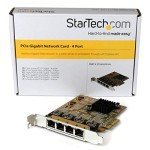 StarTech.com 4 Port PCIe Network Card - Standard Profile - RJ45 Port - Realtek RTL8111H Chipset - Ethernet Network Card - NIC Server Adapter Network Card , TAA (ST1000SPEX43)
