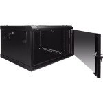 Navepoint 6U Deluxe IT Wallmount Cabinet Enclosure 19-Inch Server Network Rack with Locking Glass Door 24-Inches Deep Black