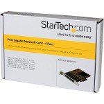 StarTech.com 4 Port PCIe Network Card - Standard Profile - RJ45 Port - Realtek RTL8111H Chipset - Ethernet Network Card - NIC Server Adapter Network Card , TAA (ST1000SPEX43)
