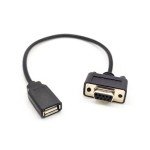 Elecbee DB9 Female to USB2.0 Female Power Cable 0.2M, Used in Computer and Industrial Applications for Data Transfer or Connection to Various Peripherals or Devices