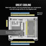 CORSAIR 2500X Small-Tower mATX Dual Chamber PC Case – Panoramic Tempered Glass – Reverse Connection Motherboard Compatible – No Fans Included – White
