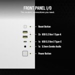 CORSAIR 2500X Small-Tower mATX Dual Chamber PC Case – Panoramic Tempered Glass – Reverse Connection Motherboard Compatible – No Fans Included – White