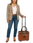 JKM & Company Rolling Laptop Bag for Women | Designer Wheeled Briefcase | Fits 13-17" Laptops | Office Travel Computer Case (Uptown Ostrich)