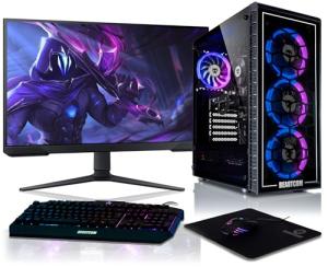 BEASTCOM Q5 | Gaming PC Set Bundle | AMD Ryzen 9 5900X 12X 4,80 GHz 24 Threads, NVIDIA RTX 5070 12GB, 32GB RAM, 1TB NVMe SSD, Monitor LED 27" + RGB Tastatur + Maus + Mauspad, HDMI, WLAN, Win 11