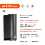 ARRIS G34 DOCSIS 3.1 Modem and Wi-Fi Router