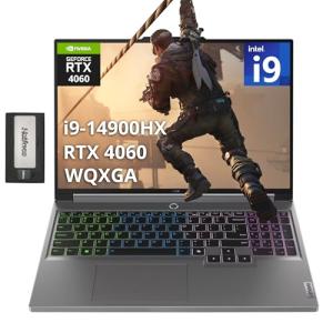Lenovo Legion 5 16" WQXGA 165Hz Gaming Laptop, Intel i9-14900HX, 64GB DDR5, 2TB SSD, ‎NVIDIA GeForce RTX 4060 8GB GDDR6, 4-Zone RGB Backlit Keyboard, Win 11, Gray, 256GB Docking Station Set